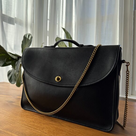 Vintage Black Leather Coach Lexington 5265 Briefcase or Laptop Bag - Picture 6 of 8